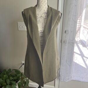 Toad & Co. Hooded Vest Women's XS Olive Green Non Mulesed Wool Layers Lagenlook